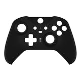 eXtremeRate Black Soft Touch Grip Faceplate Cover, Front Housing Shell Case Replacement Kit for Xbox One Elite Series 2 Controller Model 1797 and Core Model 1797 - Thumbstick Accent Rings Included - ELP309