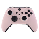 eXtremeRate Cherry Blossoms Pink Soft Touch Grip Faceplate Cover, Front Housing Shell Case Replacement Kit for Xbox One Elite Series 2 Controller Model 1797 and Core Model 1797 - Thumbstick Accent Rings Included - ELP312