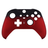 eXtremeRate Shadow Scarlet Red Soft Touch Grip Faceplate Cover, Front Housing Shell Case Replacement Kit for Xbox One Elite Series 2 Controller Model 1797 and Core Model 1797 - Thumbstick Accent Rings Included - ELP319