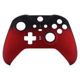 eXtremeRate Shadow Scarlet Red Soft Touch Grip Faceplate Cover, Front Housing Shell Case Replacement Kit for Xbox One Elite Series 2 Controller Model 1797 and Core Model 1797 - Thumbstick Accent Rings Included - ELP319