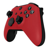 eXtremeRate Passion Red Soft Touch Grip Faceplate Cover, Front Housing Shell Case Replacement Kit for Xbox One Elite Series 2 Controller Model 1797 and Core Model 1797 - Thumbstick Accent Rings Included - ELP332