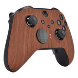 eXtremeRate Wood Grain Patterned Faceplate Cover, Soft Touch Front Housing Shell Case Replacement Kit for Xbox One Elite Series 2 Controller Model 1797 and Core Model 1797 and Core Model 1797 - Thumbstick Accent Rings Included - ELS201