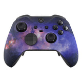 eXtremeRate Nebula Galaxy Patterned Faceplate Cover, Soft Touch Front Housing Shell Case Replacement Kit for Xbox One Elite Series 2 Controller Model 1797 and Core Model 1797 - Thumbstick Accent Rings Included - ELT101