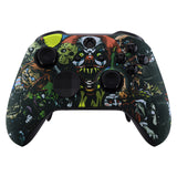eXtremeRate Scary Party Patterned Faceplate Cover, Soft Touch Front Housing Shell Case Replacement Kit for Xbox One Elite Series 2 Controller Model 1797 and Core Model 1797 - Thumbstick Accent Rings Included - ELT104