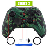 eXtremeRate Replacement Front Housing Shell Case for Xbox One Elite Series 2 & Elite 2 Core Controller (Model 1797) - Green Weeds - ELT111