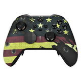 eXtremeRate US Flag The Stars & Stripes Patterned Faceplate Cover, Soft Touch Front Housing Shell Case Replacement Kit for Xbox One Elite Series 2 Controller Model 1797 and Core Model 1797 - Thumbstick Accent Rings Included - ELT114
