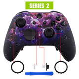 eXtremeRate Surreal Lava Patterned Faceplate Cover, Soft Touch Front Housing Shell Case Replacement Kit for Xbox One Elite Series 2 Controller Model 1797 and Core Model 1797 - Thumbstick Accent Rings Included - ELT126