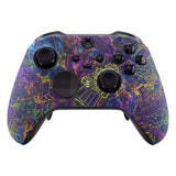 eXtremeRate Neon Novel Patterned Faceplate Cover, Soft Touch Front Housing Shell Case Replacement Kit for Xbox One Elite Series 2 Controller Model 1797 and Core Model 1797 - Thumbstick Accent Rings Included - ELT127