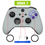 eXtremeRate Classic SNES Style Faceplate Cover, Soft Touch Front Housing Shell Case Replacement Kit for Xbox One Elite Series 2 Controller Model 1797 and Core Model 1797 - Thumbstick Accent Rings Included - ELT138