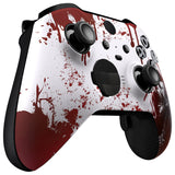 eXtremeRate Blood Zombie Style Faceplate Cover, Soft Touch Front Housing Shell Case Replacement Kit for Xbox One Elite Series 2 Controller Model 1797 and Core Model 1797 - Thumbstick Accent Rings Included - ELT139