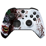 eXtremeRate Clown HAHAHA Style Faceplate Cover, Soft Touch Front Housing Shell Case Replacement Kit for Xbox One Elite Series 2 Controller Model 1797 - Thumbstick Accent Rings Included - ELT140
