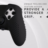 PlayVital 3D Studded Edition Anti-Slip Silicone Cover Case for ps5 Edge Controller, Soft Rubber Protector Skin for ps5 Edge Wireless Controller with 6 Thumb Grip Caps - Black - ETPFP001