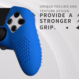 PlayVital 3D Studded Edition Anti-Slip Silicone Cover Case for ps5 Edge Controller, Soft Rubber Protector Skin for ps5 Edge Wireless Controller with 6 Thumb Grip Caps - Blue - ETPFP009