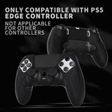 PlayVital Ninja Edition Anti-Slip Half-Covered Silicone Cover Skin for ps5 Edge Controller, Ergonomic Protector Soft Rubber Case for ps5 Edge Wireless Controller with Thumb Grip Caps - Black - EYPFP001