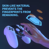 PlayVital Ninja Edition Anti-Slip Half-Covered Silicone Cover Skin for ps5 Edge Controller, Ergonomic Protector Soft Rubber Case for ps5 Edge Wireless Controller with Thumb Grip Caps - White - EYPFP002