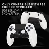 PlayVital Ninja Edition Anti-Slip Half-Covered Silicone Cover Skin for ps5 Edge Controller, Ergonomic Protector Soft Rubber Case for ps5 Edge Wireless Controller with Thumb Grip Caps - White - EYPFP002