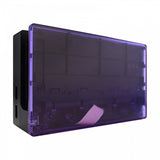 eXtremeRate Transparent Atomic Purple Custom Faceplate for Nintendo Switch Charging Dock, Soft Touch Grip DIY Replacement Housing Shell for Nintendo Switch Dock - Dock NOT Included - FDM505