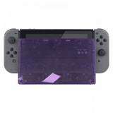 eXtremeRate Transparent Atomic Purple Custom Faceplate for Nintendo Switch Charging Dock, Soft Touch Grip DIY Replacement Housing Shell for Nintendo Switch Dock - Dock NOT Included - FDM505