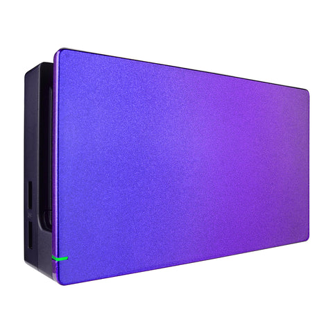 eXtremeRate Custom Chameleon Glossy Faceplate for Nintendo Switch Dock, Purple Blue DIY Replacement Housing Shell for Nintendo Switch Dock - Dock NOT Included - FDP301