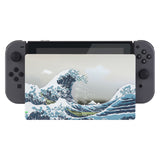 eXtremeRate Custom Soft Touch Grip Faceplate for Nintendo Switch Dock, The Great Wave Patterned DIY Replacement Housing Shell for Nintendo Switch Dock - Dock NOT Included - FDT104