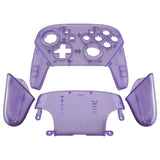 eXtremeRate Clear Atomic Purple Octagonal Gated Sticks Faceplate Backplate Handles, DIY Replacement Grip Housing Shell Cover for Nintendo Switch Pro Controller- Controller NOT Included - FRE605