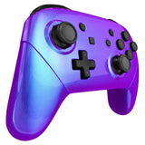 eXtremeRate Chameleon Purple Blue Faceplate Backplate Handles Cover, Octagonal Gated Sticks Design DIY Replacement Grip Housing Shell for NS Switch Pro Controller - Controller NOT Included - FRE607