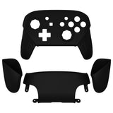 eXtremeRate Black Faceplate Backplate Handles Cover, Octagonal Gated Sticks Design DIY Replacement Grip Housing Shell for NS Switch Pro Controller - Controller NOT Included - FRE610