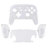 eXtremeRate Clear Octagonal Gated Sticks Faceplate Backplate Handles, DIY Replacement Grip Housing Shell Cover for NS Switch Pro Controller - Controller NOT Included - FRE614
