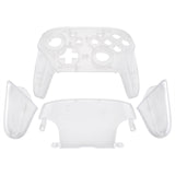 eXtremeRate Transparent Clear Faceplate Backplate Handles for Nintendo Switch Pro Controller, DIY Replacement Grip Housing Shell Cover for Nintendo Switch Pro - Controller NOT Included - FRM501