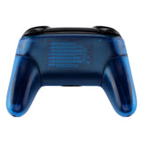 eXtremeRate Transparent Blue Faceplate Backplate Handles for Nintendo Switch Pro Controller, DIY Replacement Grip Housing Shell Cover for Nintendo Switch Pro - Controller NOT Included - FRM503