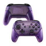 eXtremeRate Clear Atomic Purple Faceplate Backplate Handles for Nintendo Switch Pro Controller - Controller NOT Included - FRM505
