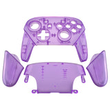 eXtremeRate Clear Atomic Purple Faceplate Backplate Handles for Nintendo Switch Pro Controller - Controller NOT Included - FRM505