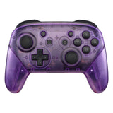 eXtremeRate Clear Atomic Purple Faceplate Backplate Handles for Nintendo Switch Pro Controller - Controller NOT Included - FRM505
