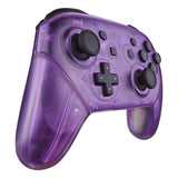 eXtremeRate Clear Atomic Purple Faceplate Backplate Handles for Nintendo Switch Pro Controller - Controller NOT Included - FRM505