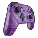 eXtremeRate Clear Atomic Purple Faceplate Backplate Handles for Nintendo Switch Pro Controller, DIY Replacement Grip Housing Shell Cover for Nintendo Switch Pro - Controller NOT Included - FRM505