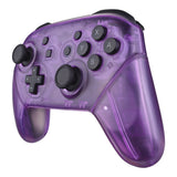 eXtremeRate Clear Atomic Purple Faceplate Backplate Handles for Nintendo Switch Pro Controller - Controller NOT Included - FRM505