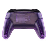 eXtremeRate Clear Atomic Purple Faceplate Backplate Handles for Nintendo Switch Pro Controller - Controller NOT Included - FRM505