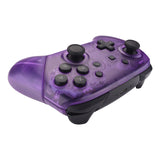 eXtremeRate Clear Atomic Purple Faceplate Backplate Handles for Nintendo Switch Pro Controller - Controller NOT Included - FRM505
