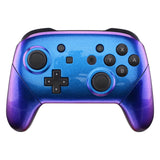 eXtremeRate Chameleon Faceplate Backplate Handles for NS Switch Pro Controller, Purple Blue DIY Replacement Grip Housing Shell Cover for NS Switch Pro - Controller NOT Included - FRP301