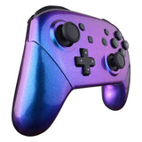 eXtremeRate Chameleon Faceplate Backplate Handles for NS Switch Pro Controller, Purple Blue DIY Replacement Grip Housing Shell Cover for NS Switch Pro - Controller NOT Included - FRP301