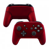eXtremeRate Red Faceplate Backplate Handles for Nintendo Switch Pro Controller, Soft Touch DIY Replacement Grip Housing Shell Cover for Nintendo Switch Pro - Controller NOT Included - FRP302
