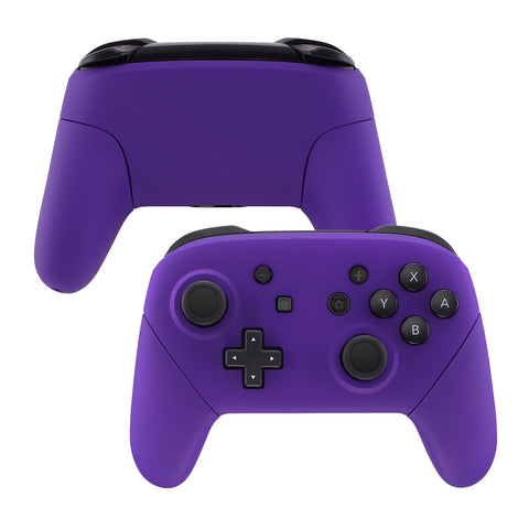 eXtremeRate Purple Faceplate Backplate Handles for Nintendo Switch Pro Controller, Soft Touch DIY Replacement Grip Housing Shell Cover for Nintendo Switch Pro - Controller NOT Included - FRP305