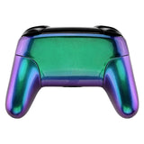 eXtremeRate Chameleon Faceplate Backplate Handles for Nintendo Switch Pro Controller, Green Purple DIY Replacement Grip Housing Shell Cover for Nintendo Switch Pro - Controller NOT Included - FRP312