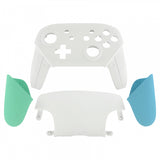 eXtremeRate White Faceplate Backplate Mint Green Heaven Blue Handles for Nintendo Switch Pro Controller, DIY Replacement Grip Housing Shell Cover for Nintendo Switch Pro - Controller NOT Included - FRP313