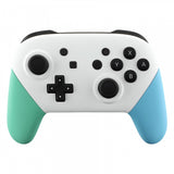 eXtremeRate White Faceplate Backplate Mint Green Heaven Blue Handles for Nintendo Switch Pro Controller, DIY Replacement Grip Housing Shell Cover for Nintendo Switch Pro - Controller NOT Included - FRP313