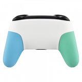 eXtremeRate White Faceplate Backplate Mint Green Heaven Blue Handles for Nintendo Switch Pro Controller, DIY Replacement Grip Housing Shell Cover for Nintendo Switch Pro - Controller NOT Included - FRP313