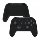 eXtremeRate Black Faceplate Backplate Handles for Nintendo Switch Pro Controller, Soft Touch DIY Replacement Grip Housing Shell Cover for Nintendo Switch Pro - Controller NOT Included - FRP315