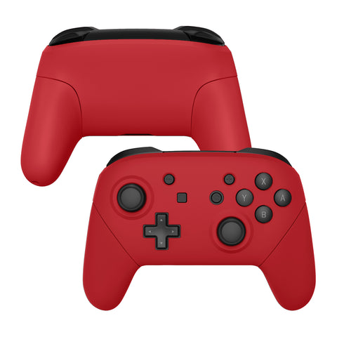 eXtremeRate Passion Red Faceplate Backplate Handles for NS Switch Pro Controller, Soft Touch DIY Replacement Grip Housing Shell Cover for NS Switch Pro - Controller NOT Included - FRP332