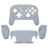 eXtremeRate New Hope Gray Faceplate Backplate Handles for NS Switch Pro Controller, DIY Replacement Grip Housing Shell Cover for NS Switch Pro - Controller NOT Included - FRP337