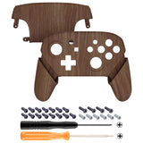 eXtremeRate Wood Grain Faceplate Backplate Handles for Nintendo Switch Pro Controller, Soft Touch Grip Replacement Housing Shell Cover Buttons for Nintendo Switch Pro - Controller NOT Included - FRS201